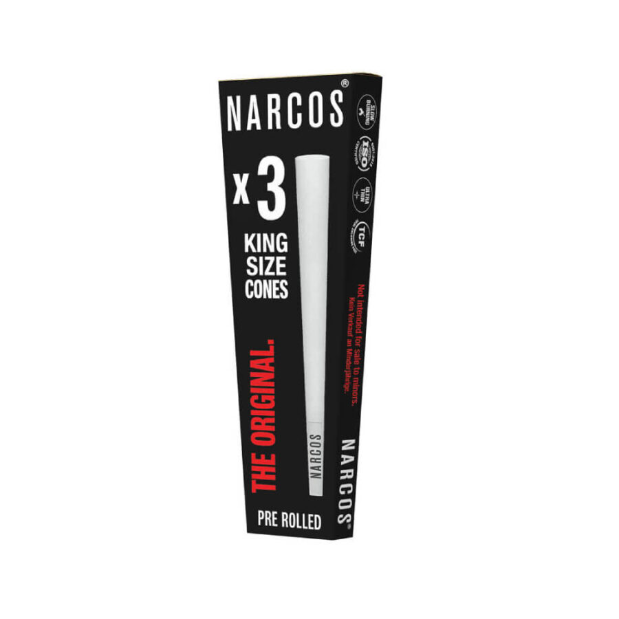 Narcos King Size Cones White Edition 109 mm (32stk/display)