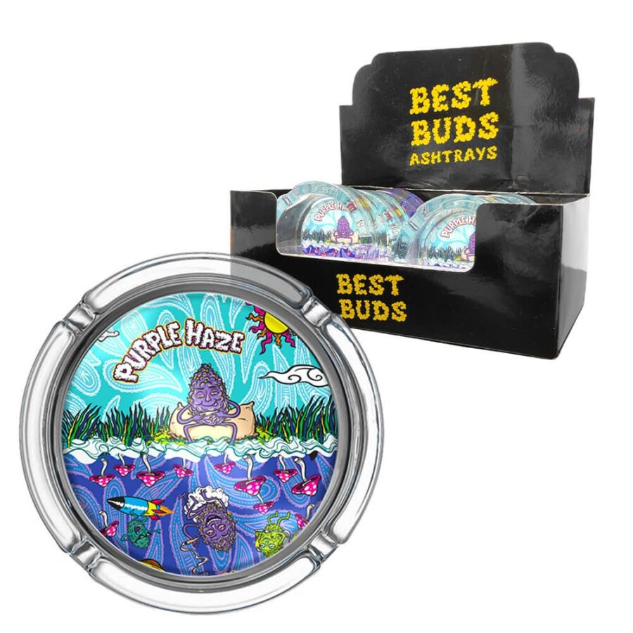 Best Buds Große Aschenbecher aus Cristal Purple Haze (6 Stück/Display)