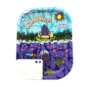 Best Buds Purple Haze Small Metall Rolling Tray with Magnetic Grinder Card
