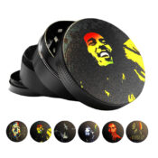 Bob Marley Metall-Grinder 4 Teile - 50mm (6Stk/Display)