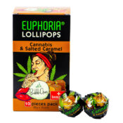Euphoria Cannabis Lollipops gesalzenes Karamell (12er Pack/Masterbox)
