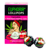 Euphoria Cannabis Lollipops Erdbeer-Käsekuchen (12er Packs/Masterbox)