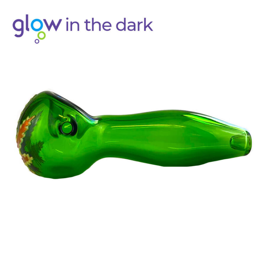 Grüne Cristal Pfeife Glow in the Dark 10cm
