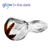 Transparente Glaspfeife Glow in the Dark 10cm
