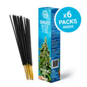 Cannabis Räucherstäbchen - Kokosnuss und trockene Cannabisblätter mit Duft (6 Packs/Display)