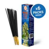 Cannabis-Räucherstäbchen - Nag Champa und frische Cannabisblätter duftend (6 Packungen/Display)