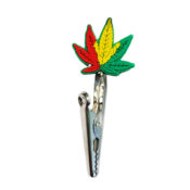 Metall-Silikon Joints Clipper Rasta Weed Leaf (12 Stk/Beutel)
