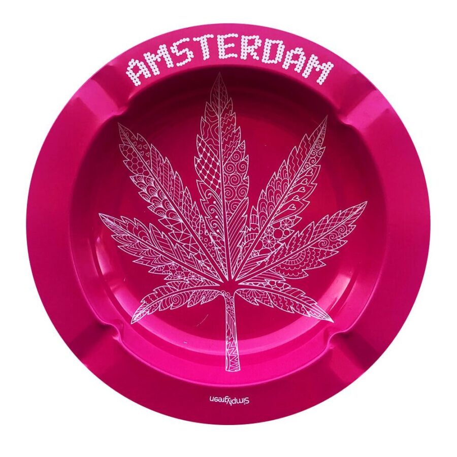 Best Buds - Pink Weed Leaf Metall Aschenbecher