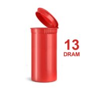 Poptop Roter Kunststoffbehälter Klein 13 Dram - 35mm