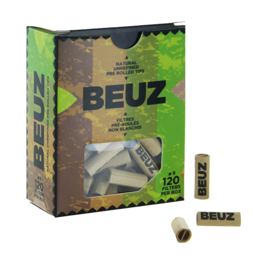 Beuz Ungebleichte Pre-Rolled Filter Tips Karton (12Stk/Display)