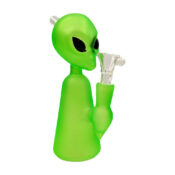 Alien Figur Bong Grün Dickes Glas 17cm
