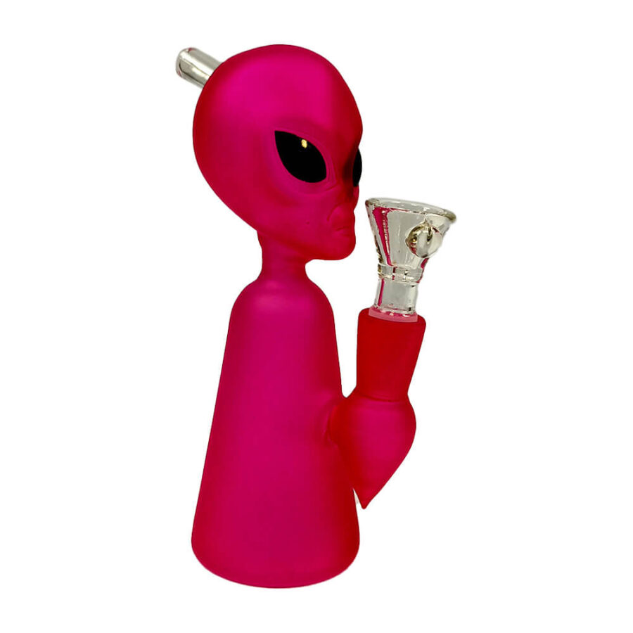 Alien Figur Bong Pink Dickes Glas 17cm