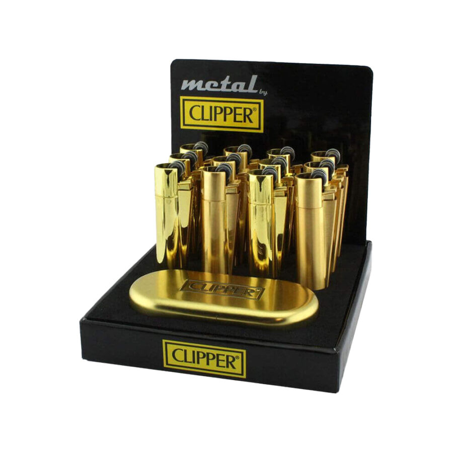 Clipper Gold Metall-Feuerzeug und Geschenkbox (12Stk/Display)