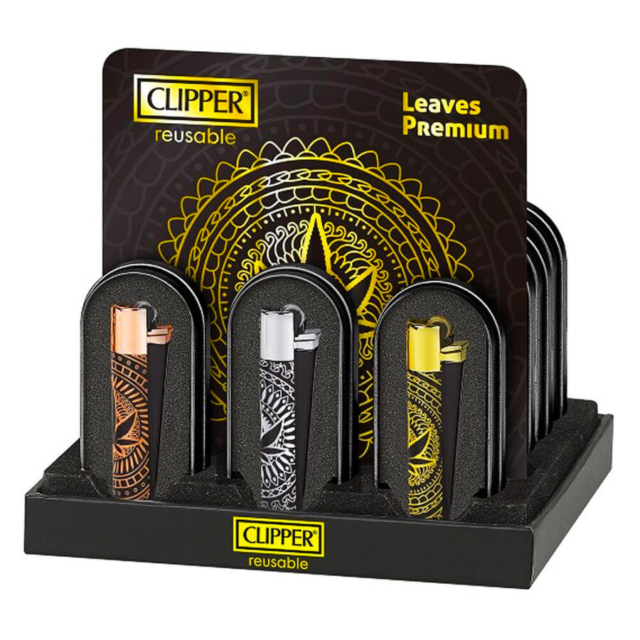Clipper Leaves Premium Metal Feuerzeuge und Giftbox (12stk/display)